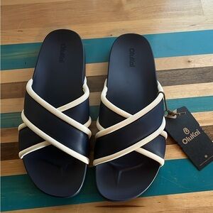 OluKai ANI Women's Indigo/White Slide sandals